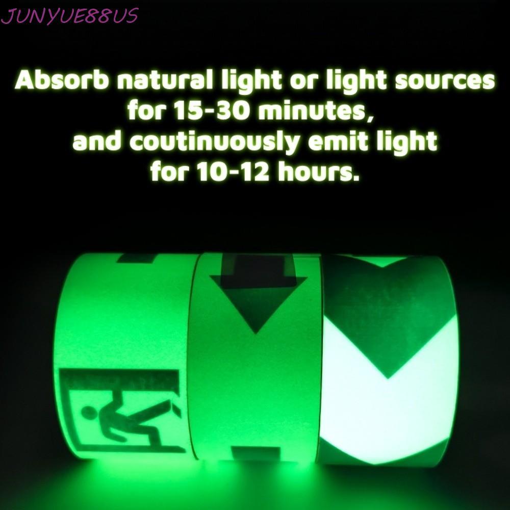 JUNYUE88US Băng phát sáng thoát hiểm khẩn cấp, Máy đánh dấu sàn chống trượt dài 5M, Glow ln The Dark