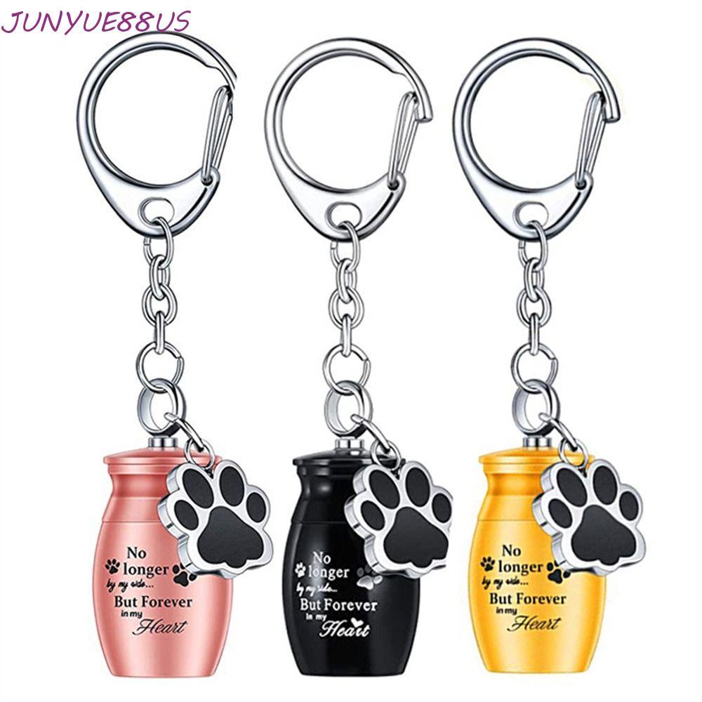 JUNYUE88US Pet Urns Móc khóa, Paw Print Dog Cat Ashes Dog Ashes Đồ lưu niệm, Mặt dây chuyền thú cưng