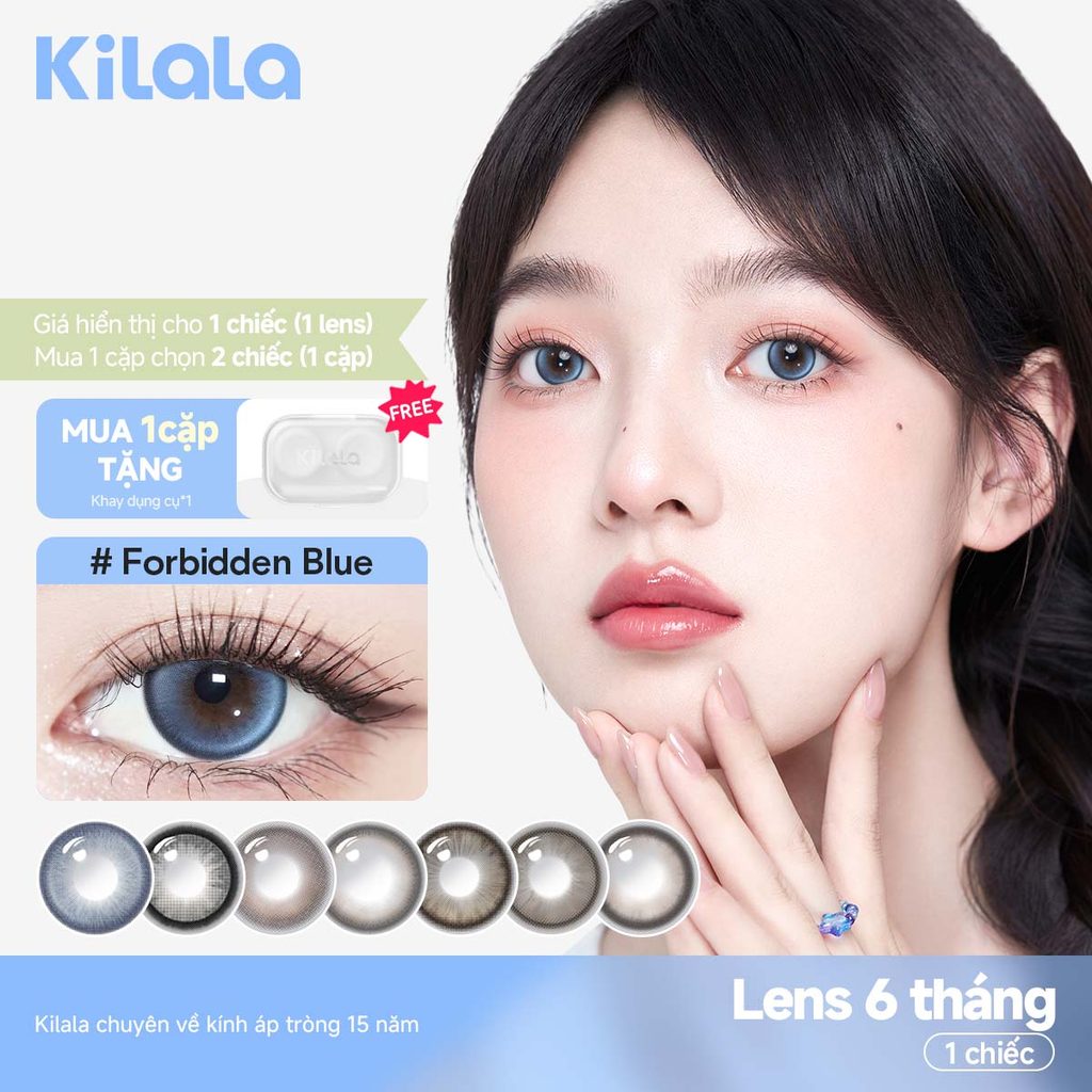 [ 1 chiếc lens ] Kính áp tròng Kilala màu nâu ForbiddenBlue/BaileyBrown/CozyHazel  lens cận 6 tháng 