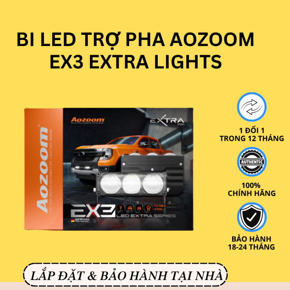 New   Bi Led Trợ Pha Aozoom EX3 EXTRA LIGHTS