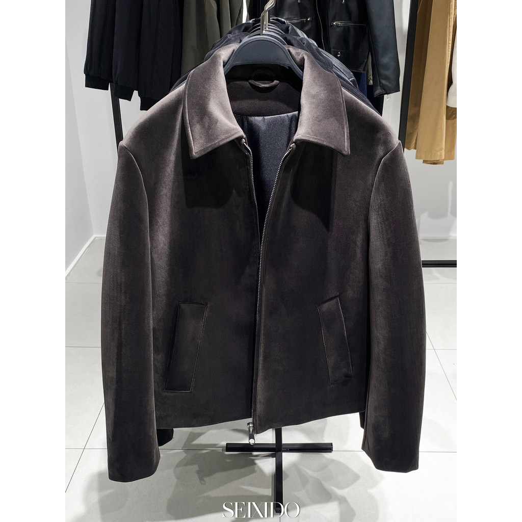 Tủ 799Áo khoác nhung ve áo nam mùa thu đông5854125 Áo khoác dày phong cách tiền cũ 717 5854 / 125