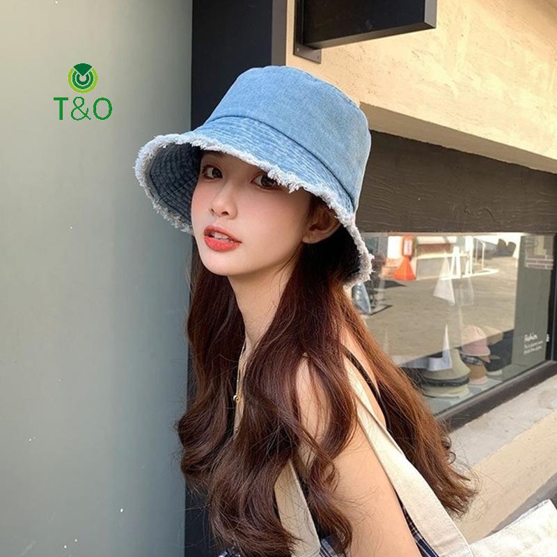 Mũ T & O Pot Mũ Denim Mũ Nữ Ngư Dân Mũ Chống Nắng Che Mặt Đa Năng