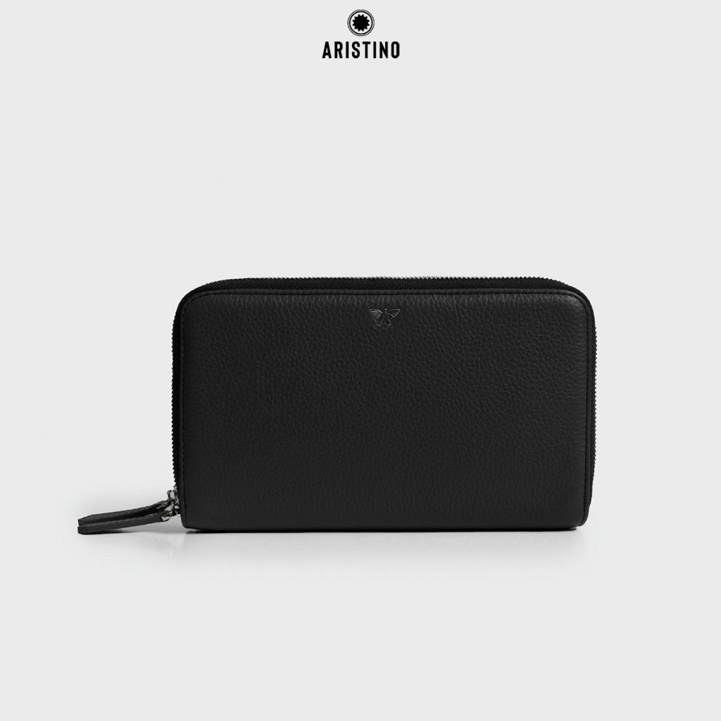Ví cầm tay Nam Aristino Leather, chất liệu da bò nhập khẩu cao cấp, gọn nhẹ, tiện lợi -  ATWR02