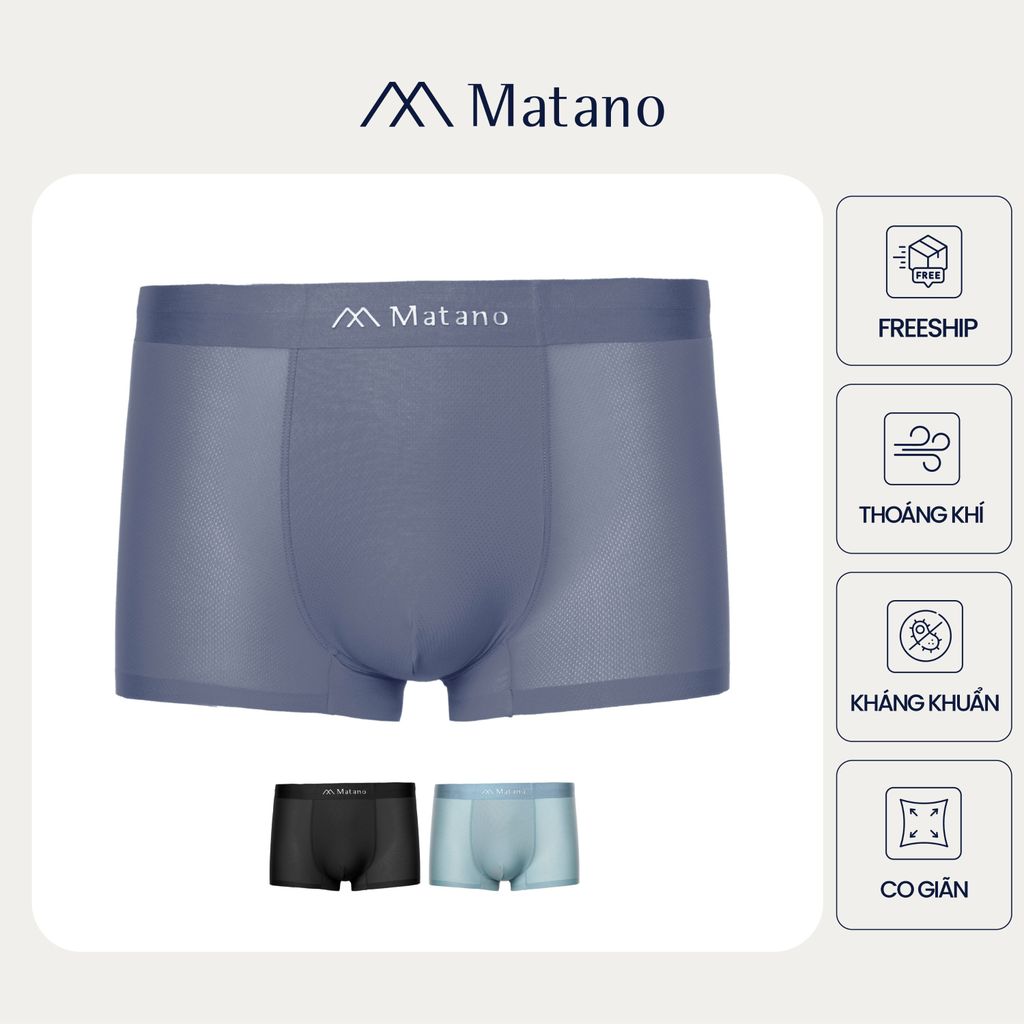 Quần Lót Boxer Nam Lụa Băng Thông Hơi MATANO QL066 Chất liệu mịn cao cấp, siêu nhẹ, không bí bách