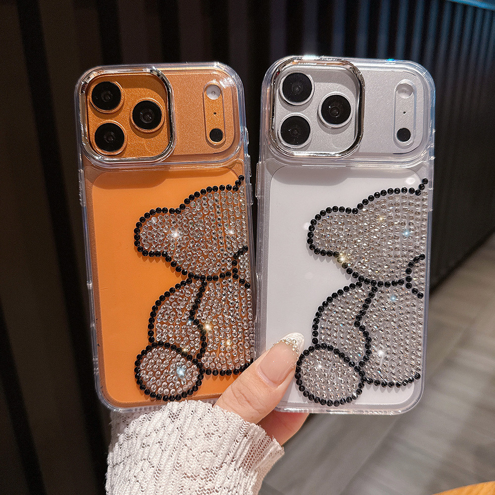 Ốp Điện Thoại Gấu Kim Cương Lấp Lánh Thời Trang Cho IPhone 17 Pro Max 16 ProMax 17Promax IP 15 Pro M