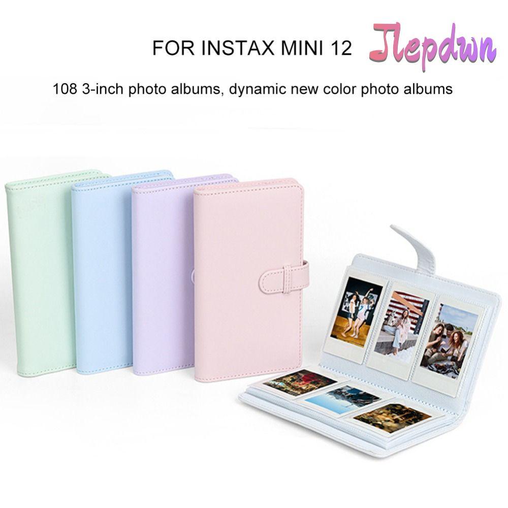 JEPDWN Phim Bảo Quản Máy Ảnh Da PU Tem Vé 3 inch Cho Fujifilm Instax mini 12