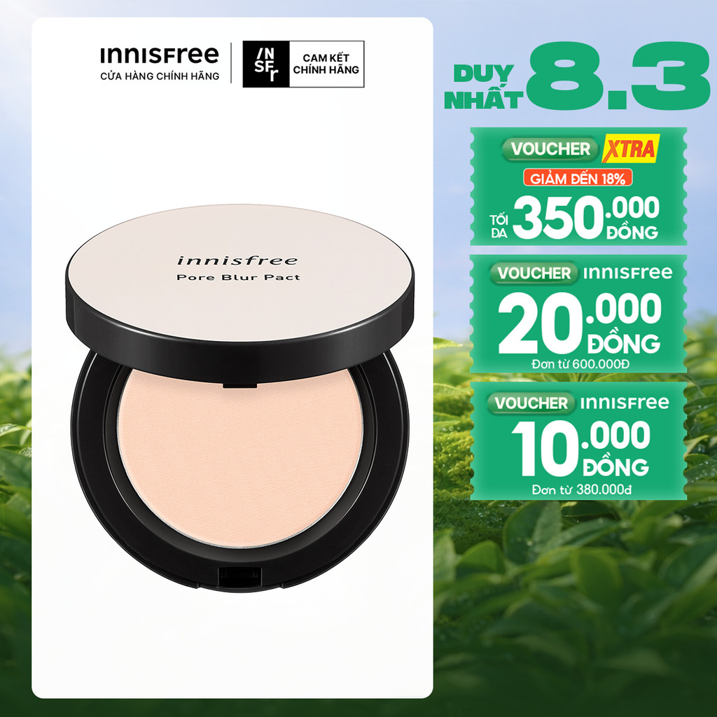 Phấn phủ che phủ lỗ chân lông dạng nén innisfree Pore Blur Pact 12.5g