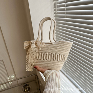 Năm nay Phổ Biến Đơn Giản Khăn Lụa Túi Xách Phong Cách Mới Dệt Vai Nách Túi Cầm Tay Giỏ Rau Túi Nhỏ Hợp Thời Trang