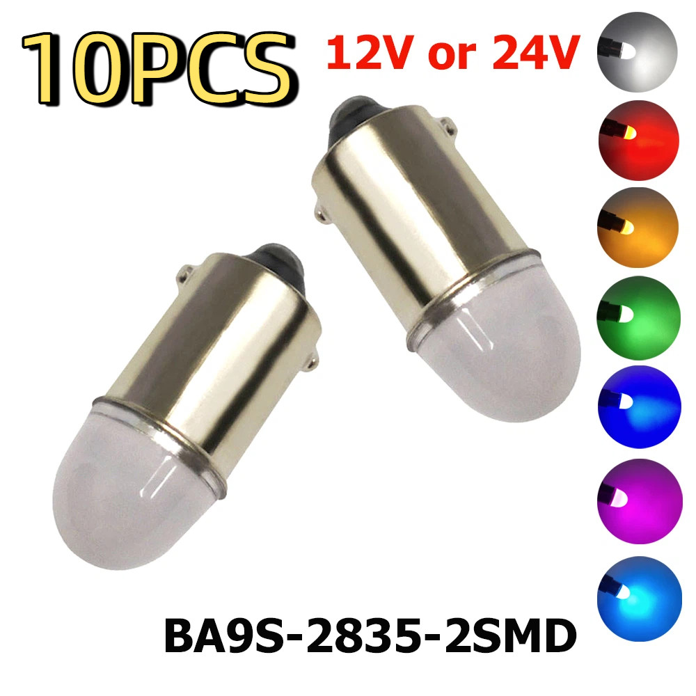 10 Chiếc Xe Ba9s Ổ Cắm T4w 2835 SMD 2 LED Tự Động Nêm Đánh Dấu Bóng Đèn DC12V / 24V Trắng Đỏ Xanh Đè