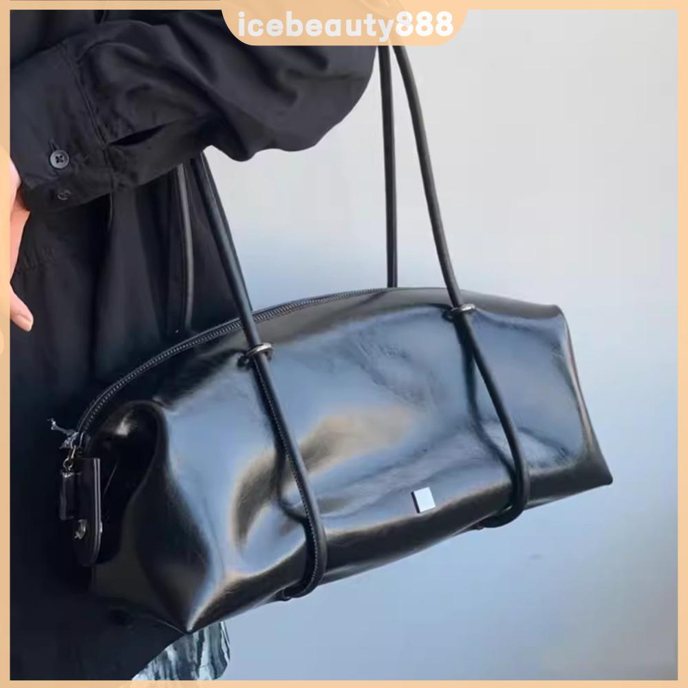 Ví ly hợp Mini dành cho nữ Túi gối PU Boston dung tích lớn Túi đeo nách cổ điển Dây kéo màu trơn cho