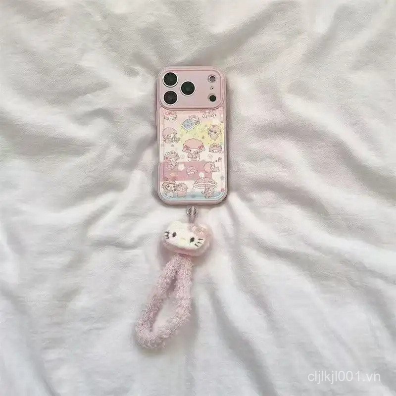 Mùa Thu Đông Hello Kitty Sang Trọng Móc Khóa Vỏ Cừu Nhỏ Cho iPhone 13 14 15 16 17 12 11 PRO PROMAX A
