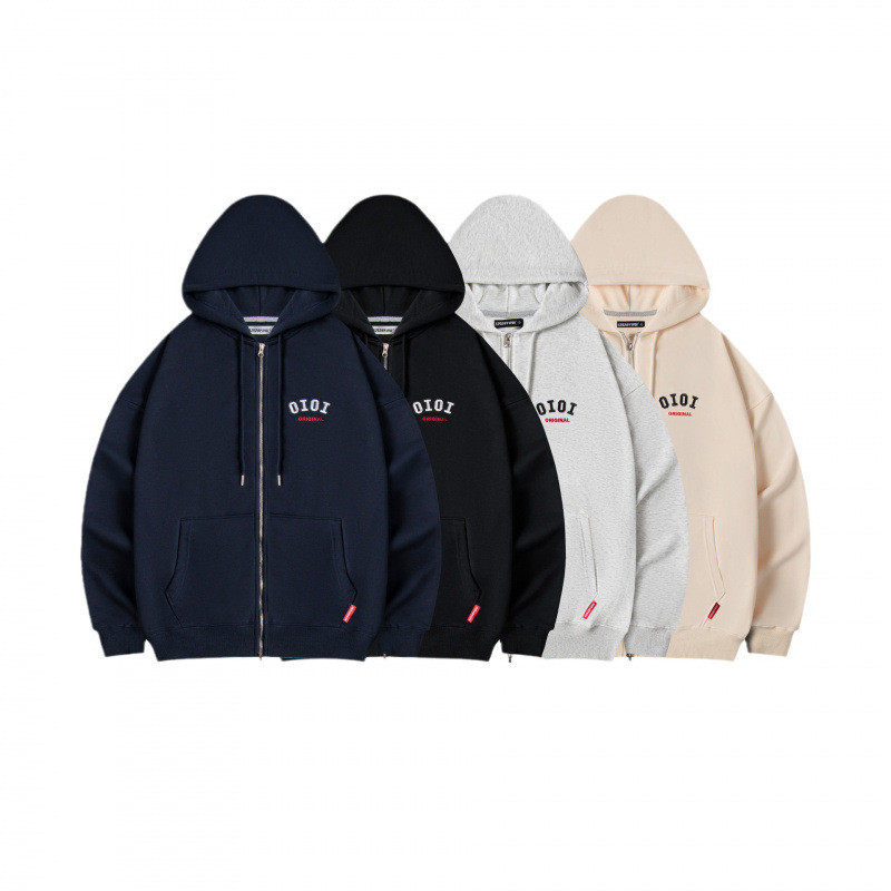 KQF2 Spot Goods oioi Park Chae-young's same style zip-up hoodie jacket5252byoioi Loose-fitting women