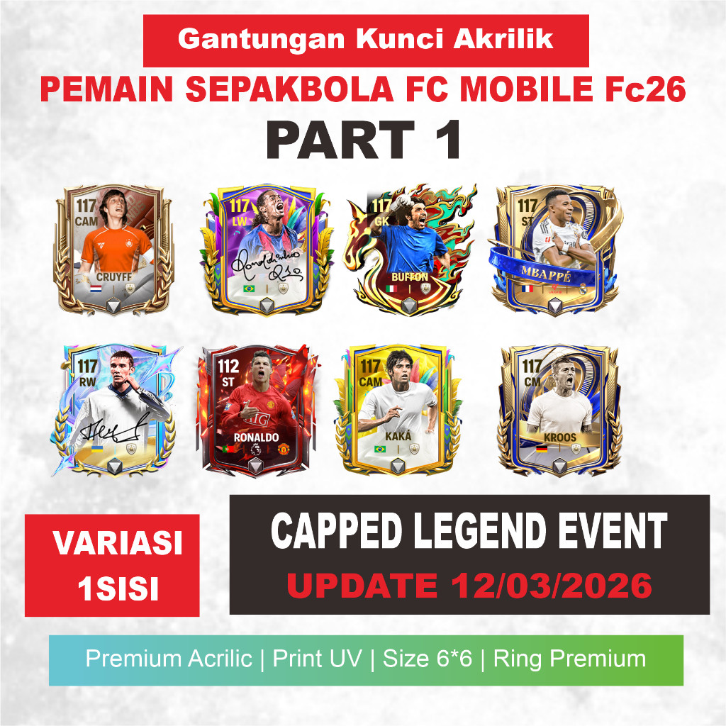 Gantungan Kunci Akrilik game sepakbola Best Player FC MOBILE FC26 DESAIN terbaru