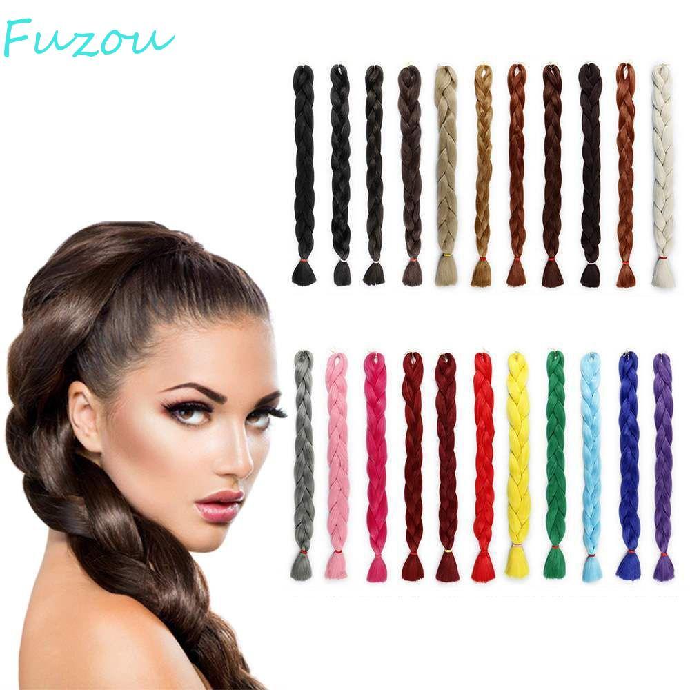 FUJIOU Jumbo Bện Kanekalon Afro Twist Braids Tổng hợp Bím giả