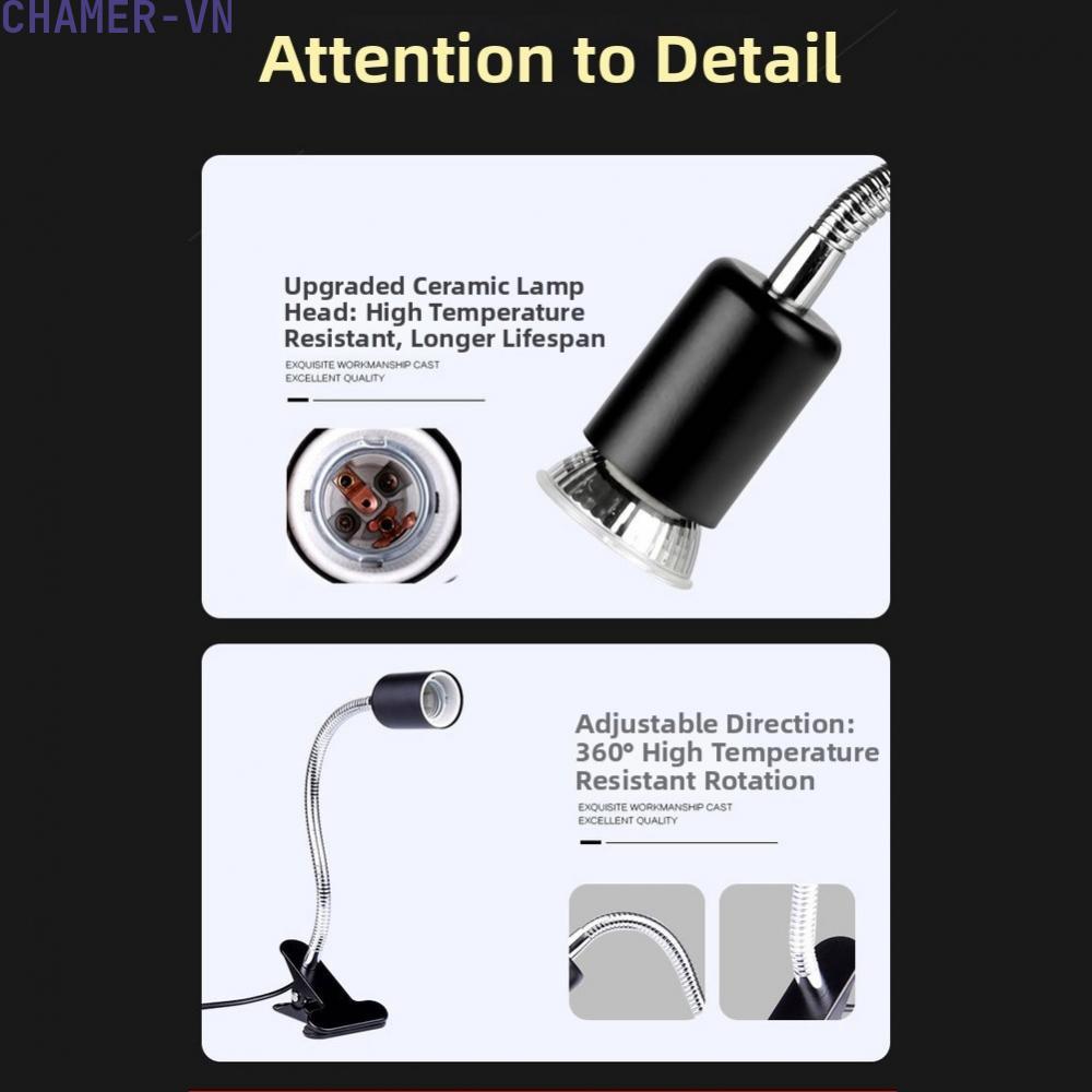 【CHAMER】Turtle Heating Lamp with 2x50W & 1x35W UVAUVB Bulbs - Flexible & Rotating【HomeLiving】