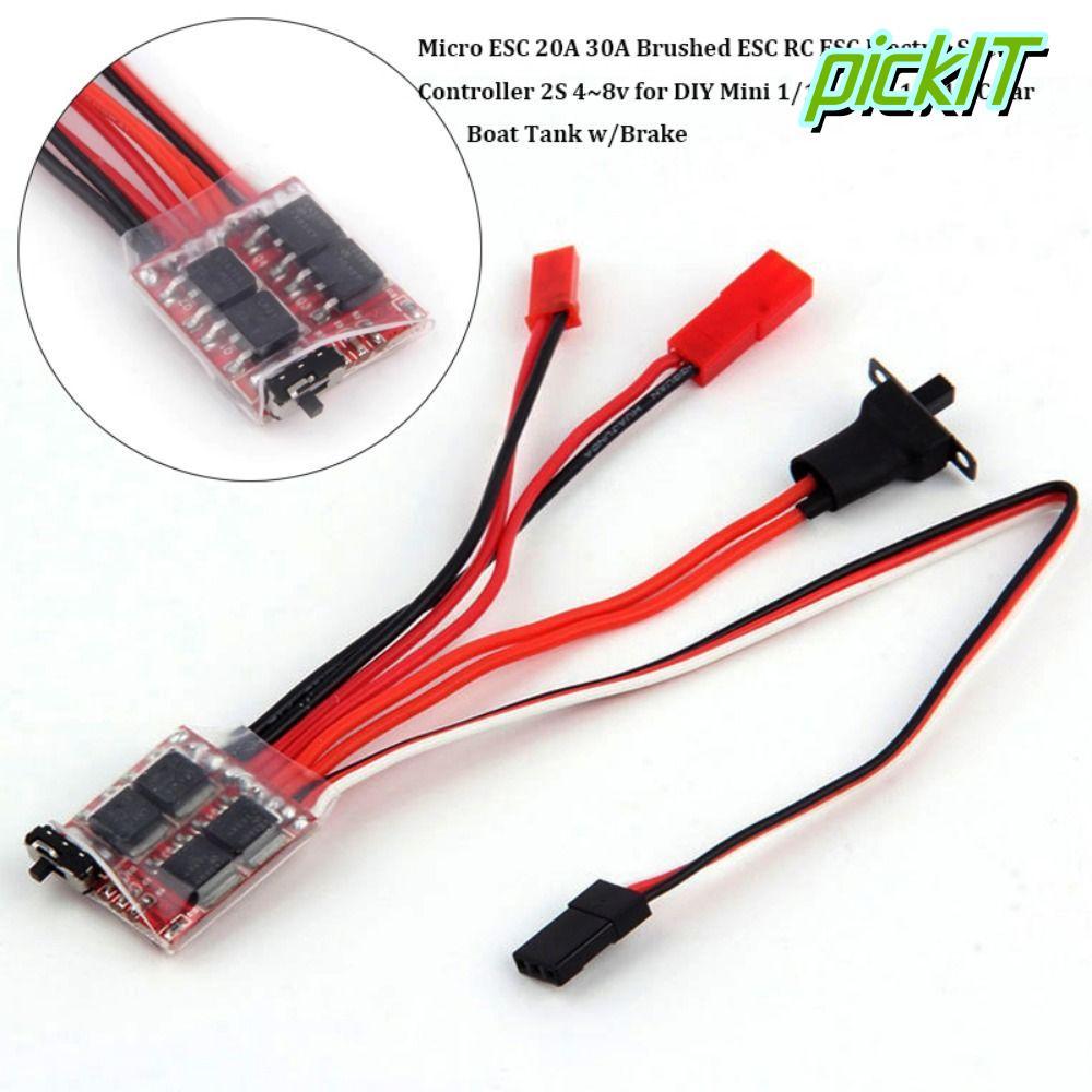 Bộ điều khiển tốc độ điện PICKIT, 10A / 15A / 20A / 30A 2S 4 ~ 8v Micro ESC 20A 30A Bàn chải, ESC RC