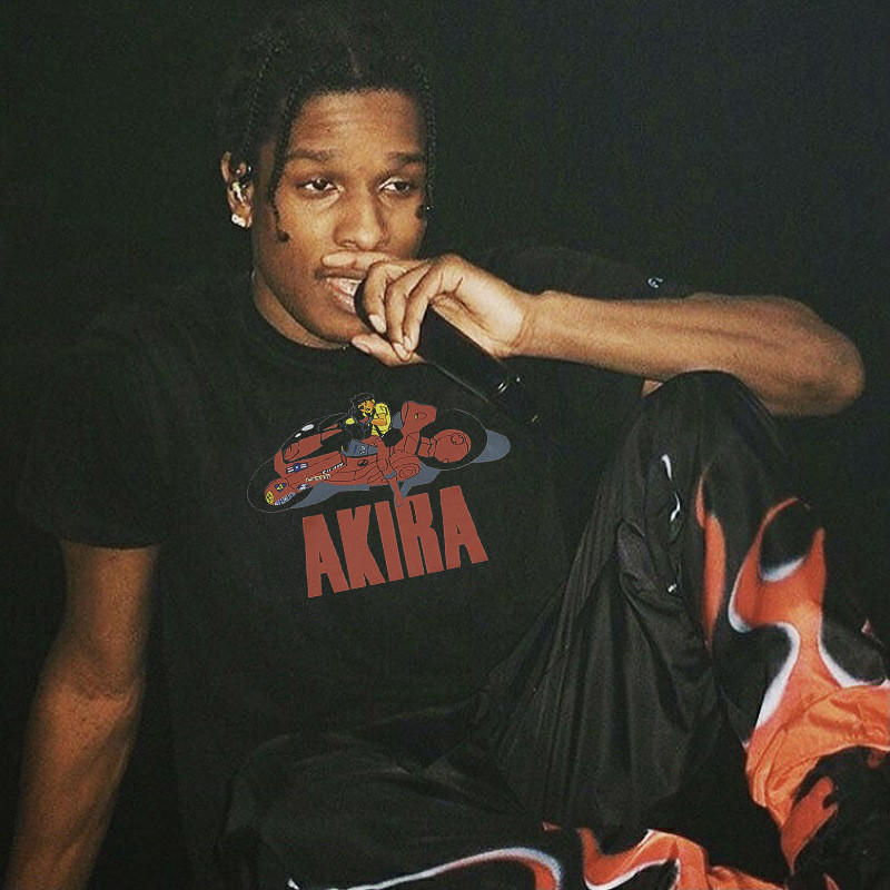 CNVW Vintage Akira Motorcycle Akira Distressed VTG Short Sleeve FOG Loose-fitting vintage T Shirt