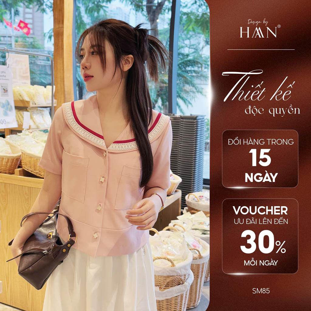 Áo Sơ Mi Nữ Thiết Kế Cổ Cách Điệu Phong Cách Hàn Quốc Thanh Lịch HAAN DESIGN SM85