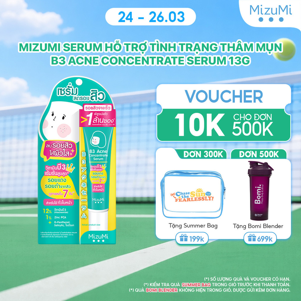 MizuMi Serum Giảm Thâm Mụn B3 Acne Concentrate Serum 13g Niacinamide + Zinc PCA