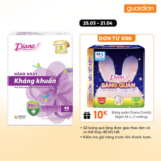 Băng Vệ Sinh Hàng Ngày Sạch Khuẩn Sensi Diana 40 Miếng