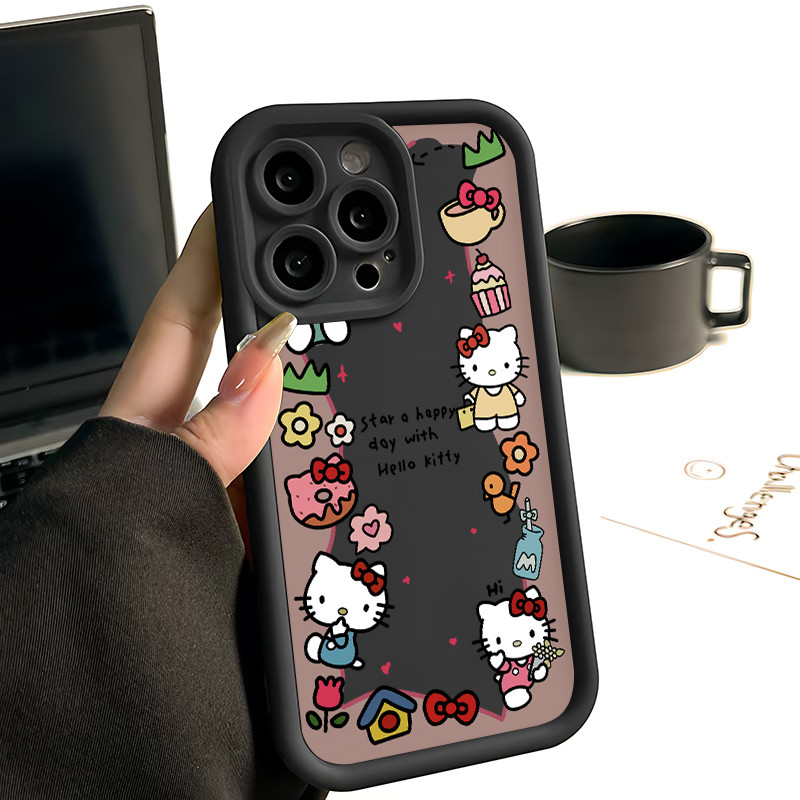 Ốp Lưng cho OPPO A9 2020/A5S/A3S/A3X/A5 pro/A15/A16/A16K/A17 Hello Kitty Viền Dễ Thương TPU Soft She