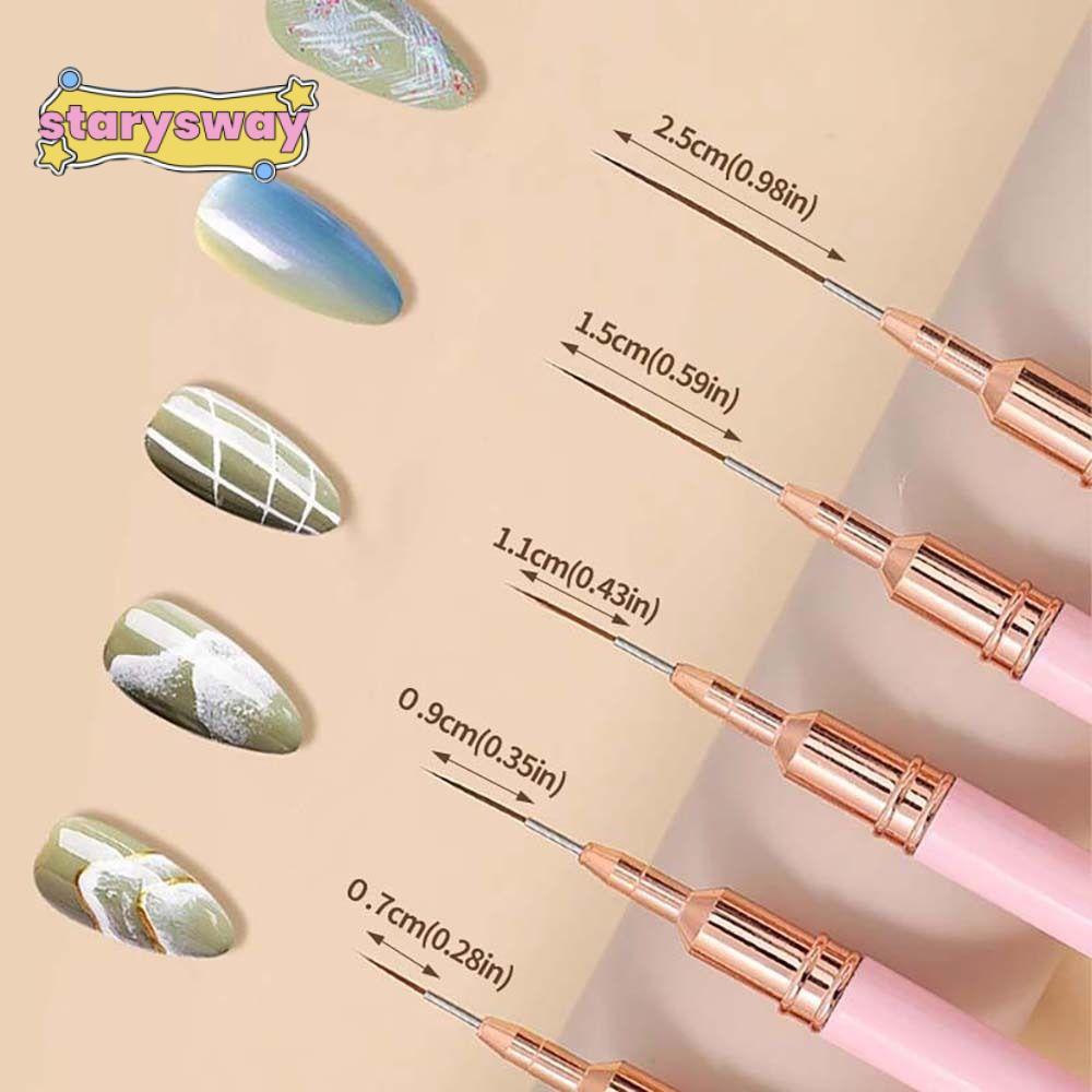STARYSWAY Móng Tay Đường Dài Bút, Thiết Kế Móng Tay Nghệ Thuật Sơn Gel UV Sơn Móng Tay Nghệ Thuật Ló