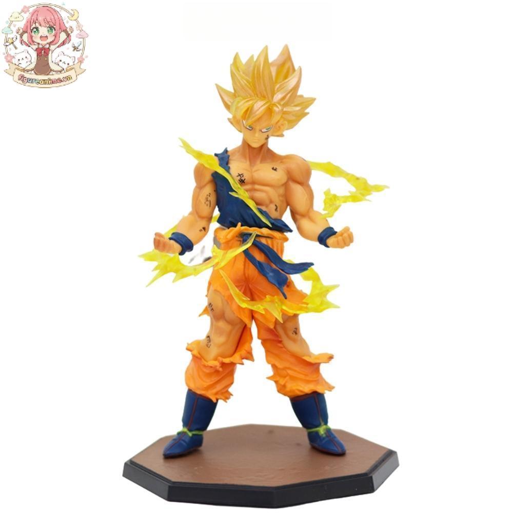 Mô hình Dragon Ball SonGoku super saiyan siêu đẹp kèm hiệu ứng effect cao 17cm - figure mô hình 7 vi