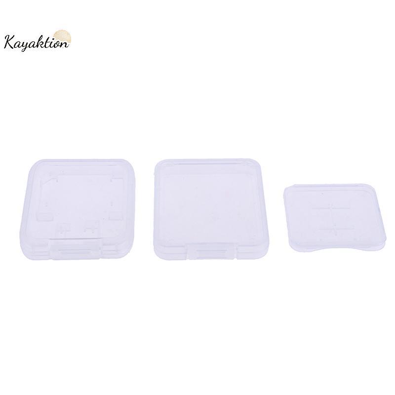 Kayaktion 10 Chiếc Trong Suốt SD TF CF Thẻ Nhớ Hộp Bảo Quản Hộp Đựng Hộp Bảo Vệ Thẻ Nhớ Trong Suốt V