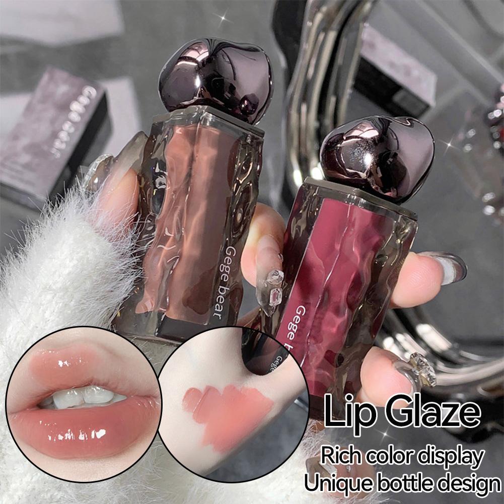 7 màu Gegebear Glacier Water Gloss Mirror Cốc dưỡng ẩm Glaze Non Non Daily Fade Stick F0c8