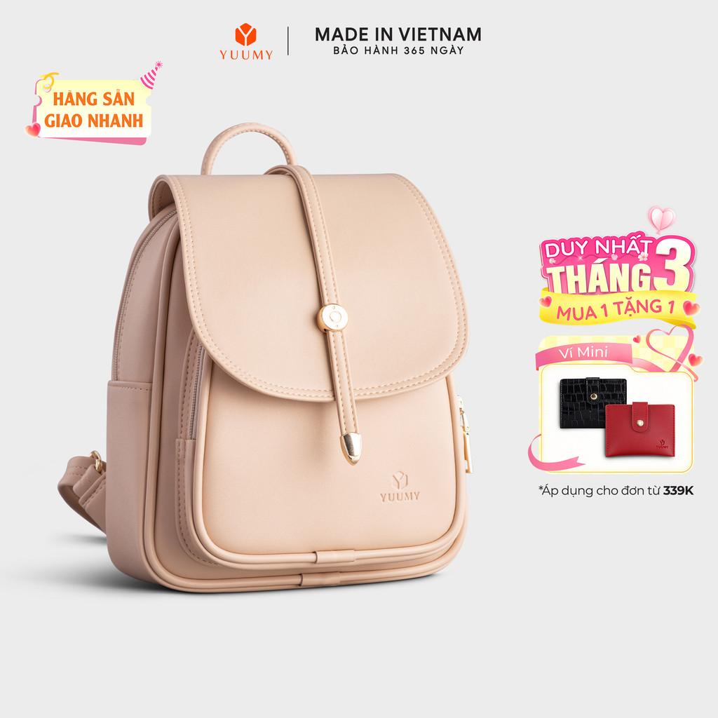 Balo Yuumy (Thời trang nữ cỡ trung nắp gập - Balo da Seasand YBA48) Bagsmart
