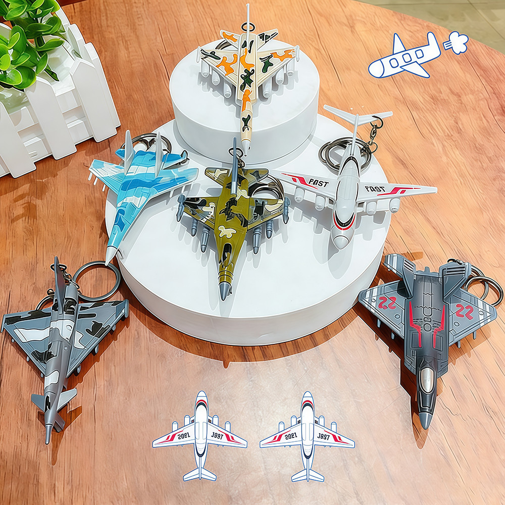 Mini 3D Fighter Jet Móc Khóa Mô Phỏng Máy Bay Móc Khóa Xe Chìa Khóa Quà Tặng Quyến Rũ Cho Những Ngườ