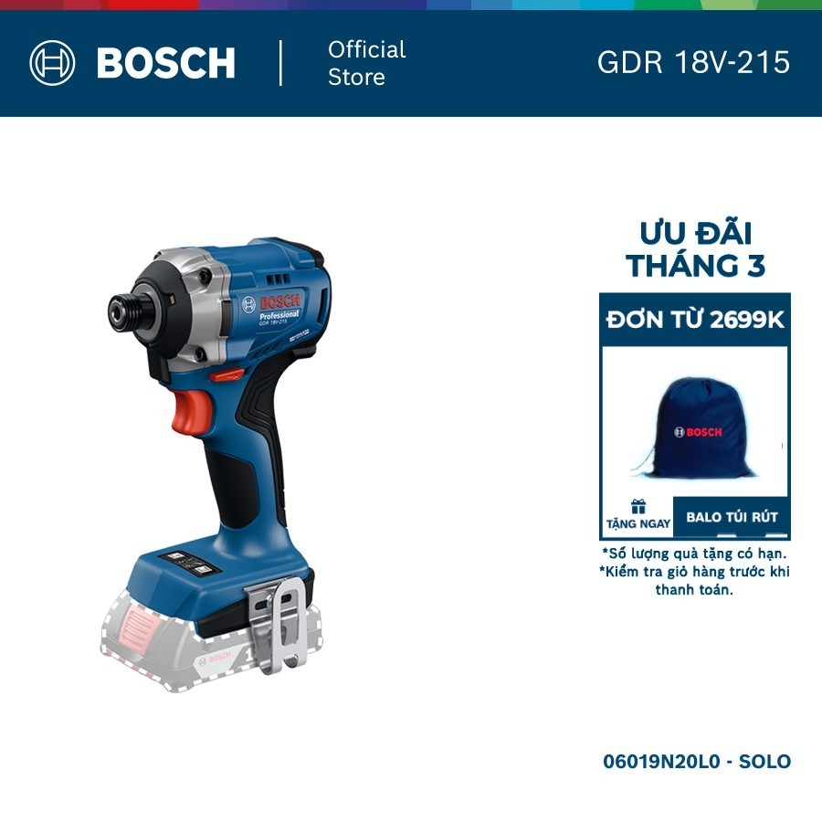 Máy vặn vít dùng pin Bosch GDR 18V-215 (SOLO)