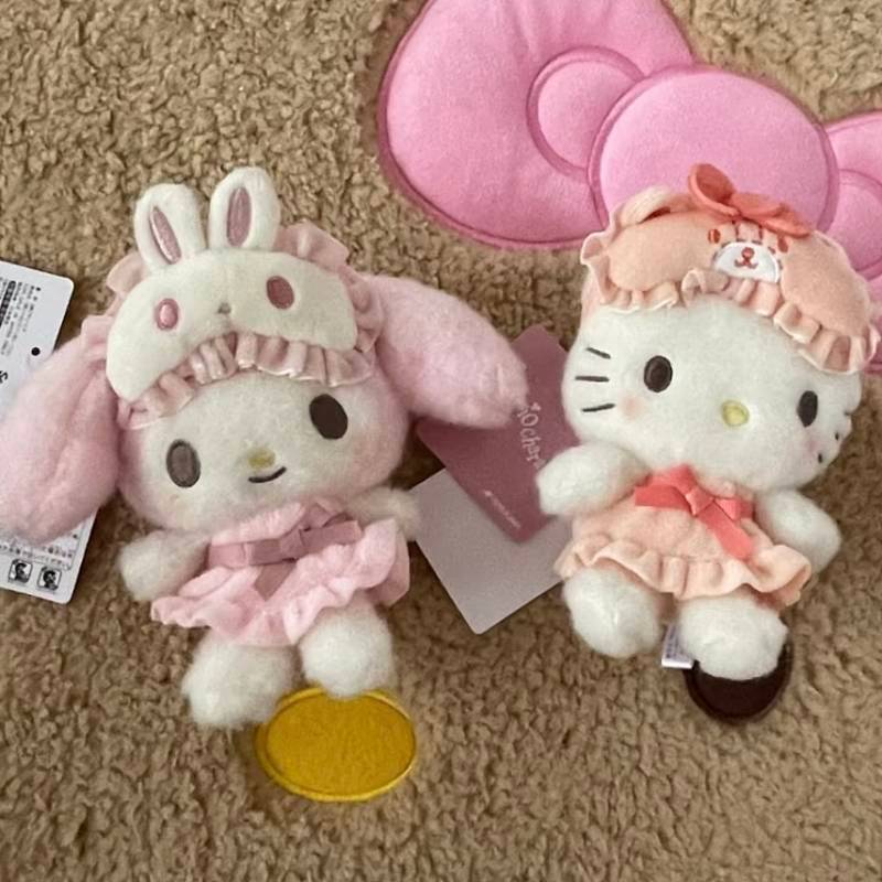 Hellokitty Package Pendant Pajamas Eye Mask Series Hello Kitty Doll Ornaments Melody Doll Keychain 9