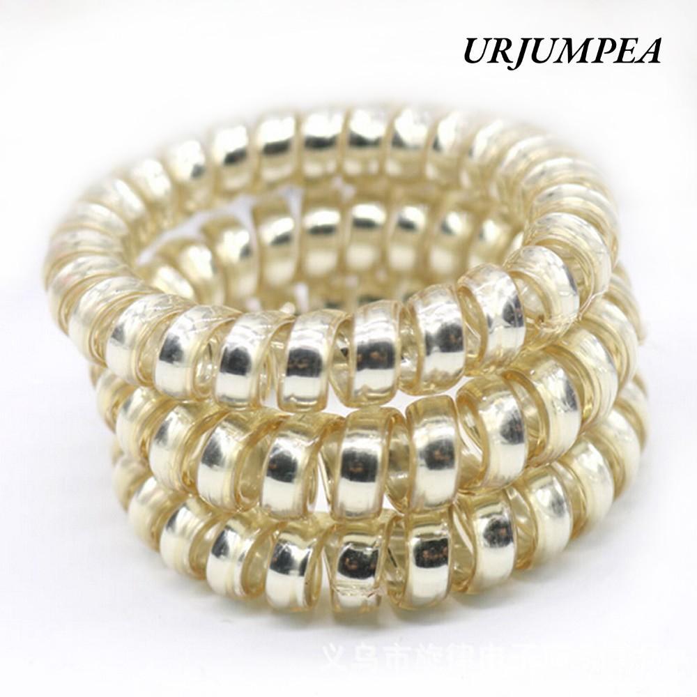 URJUMPEA Băng Đô Quấn Tóc Thời Trang Vàng/Bạc - Set 10 Chiếc Scrunchie