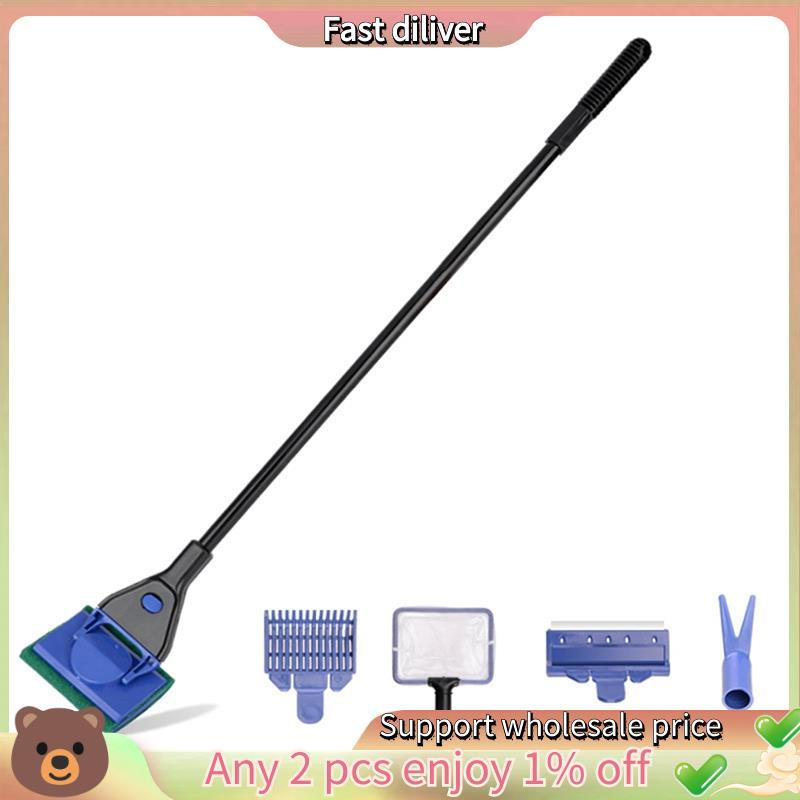 Dụng cụ làm sạch bể cá Bàn chải bể cá dài tay Bàn chải làm sạch thủy tinh Hộp thủy sinh Bàn chải dài