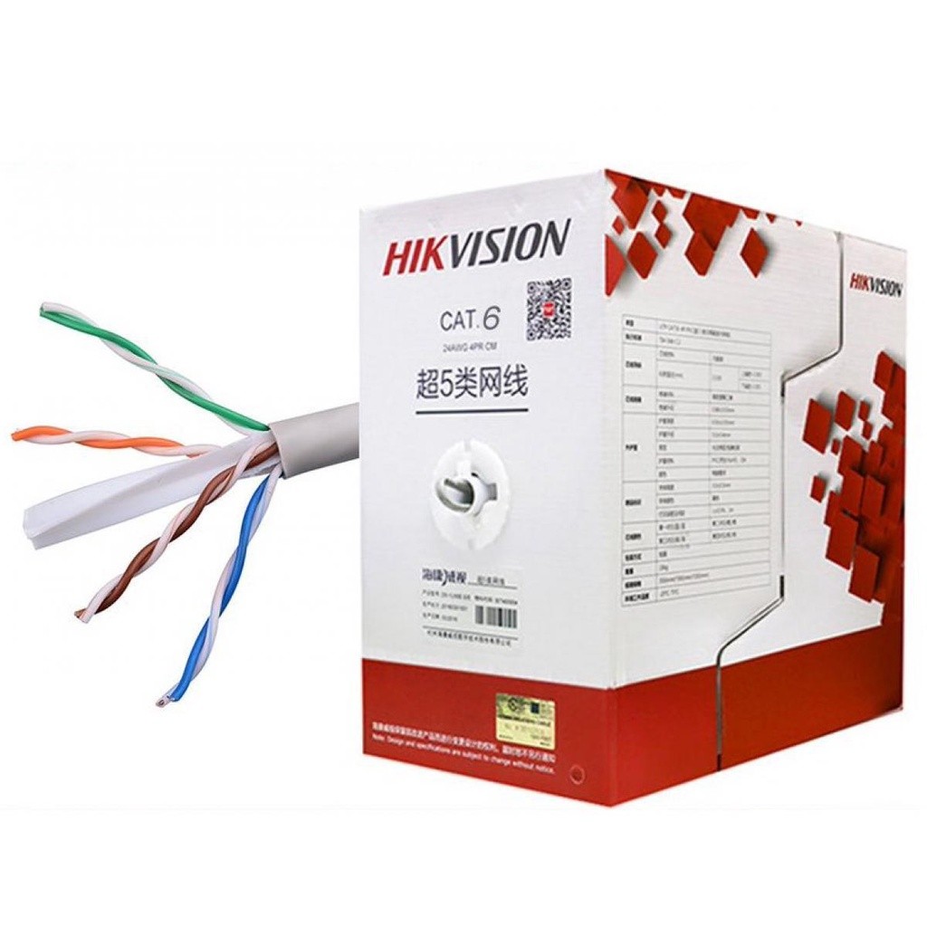 Cable mạng Hikvision Cat6 305m DS-1LN6U-G Chính Hãng (Thùng màu đỏ)