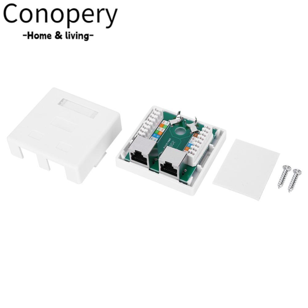 Hộp gắn bề mặt CONOPERY, Cat 5e Shield 2 cổng RJ45-8P8C Mount Box, Dễ dàng gắn RJ45-8P8C với ốc vít 