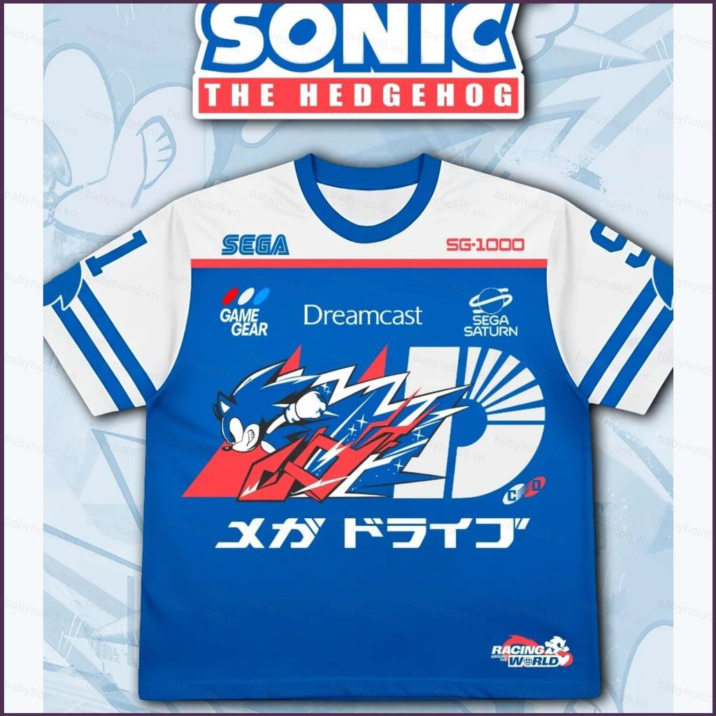 BH5 Sonic The Hedgehog áo hoạt hình mùa hè Áo thun ngắn tay Anime BH5