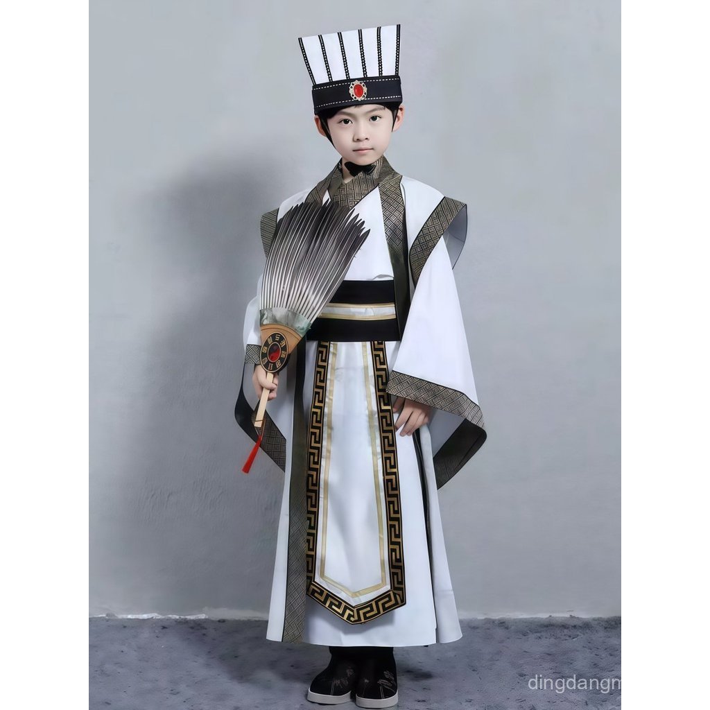 Trẻ Em Cổ Trang Phục Ba Lãng Mạn Zhuge Liang Trang Phục Zhuge Liang Trang Phục Zhuge Liang Mũ Quạt