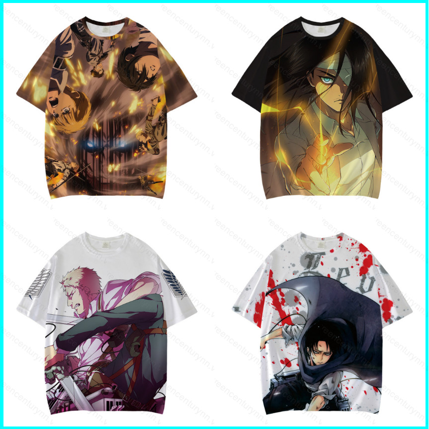 Áo Thun Cosplay Anime Unisex Eren Jaeger & Mikasa - Phù Hợp Kích Cỡ Lớn