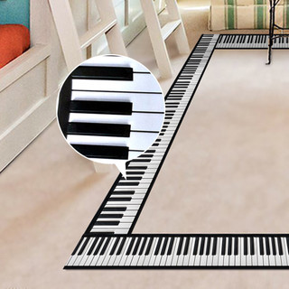 Decal dán tường Hình Đàn piano Trắng Đen 3d 200cm