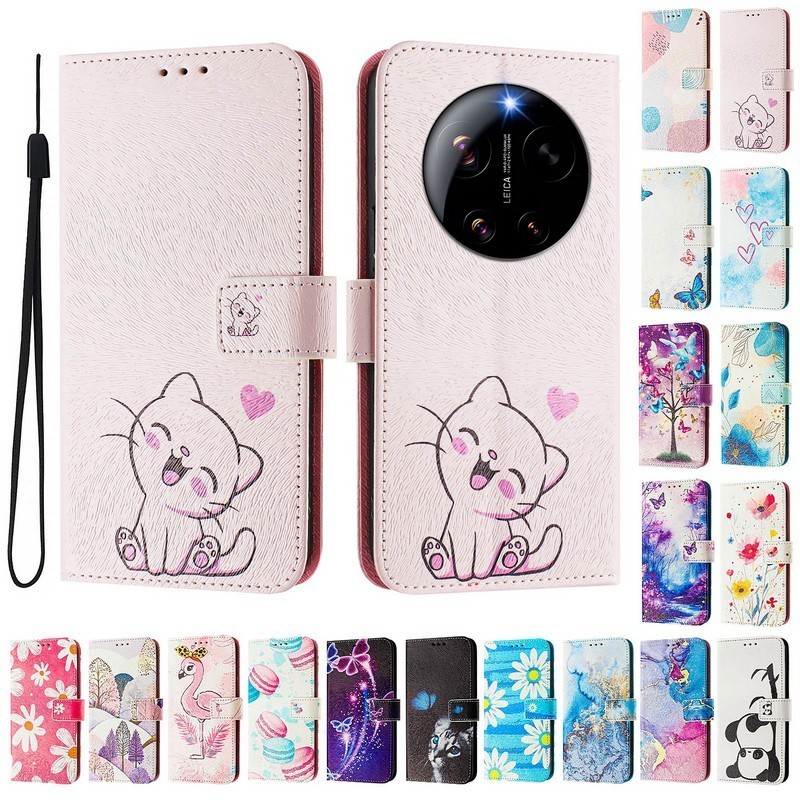 Dành Cho Xiaomi 17 Ultra Ốp Lưng Dễ Thương Họa Tiết Lật Ốp Lưng Điện Thoại Xiaomi 15 14 13 12S Ultra