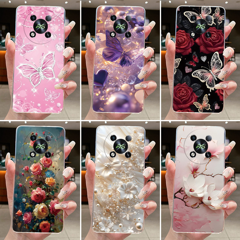 Dành Cho Itel RS4 Ốp Điện Thoại Thời Trang Sang Trọng Bướm Hoa Trong Suốt Mềm TPU Silicon Thạch Ốp L