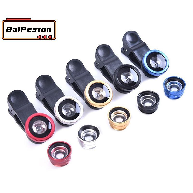 [BaiPestonV] Camera chung ống kính điện thoại 3In1 cho điện thoại thông minh Ống kính mắt cá góc rộn