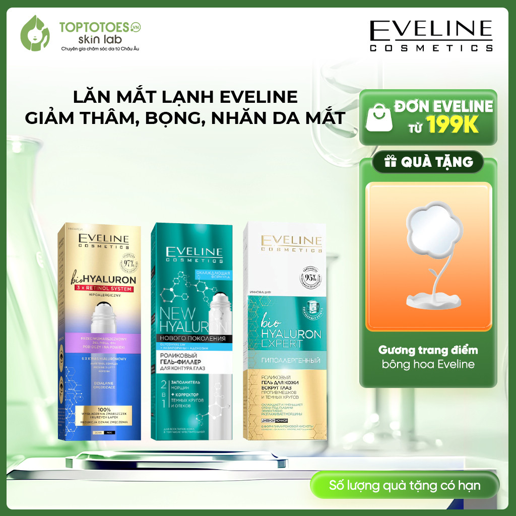 [HÀNG NHẬP KHẨU] Lăn mắt lạnh Eveline giảm thâm, bọng, nhăn da mắt