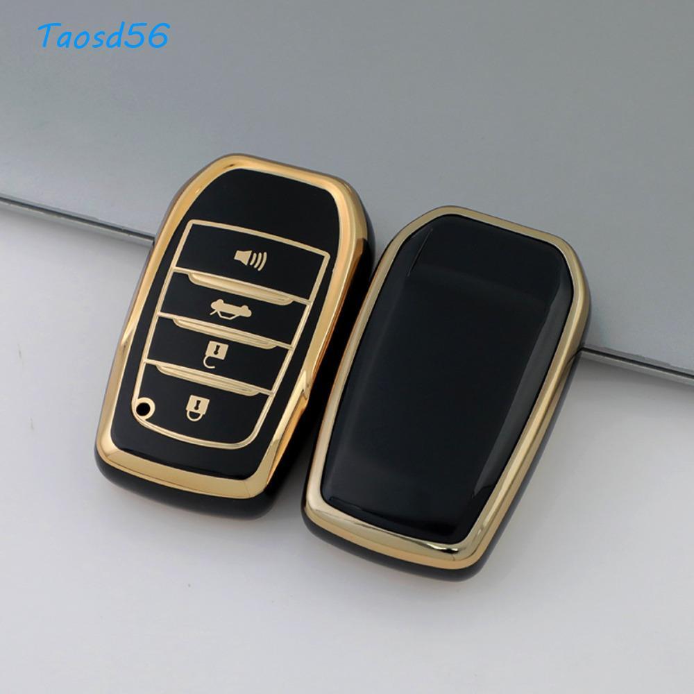 TAOS Key Fob Cover cho Toyota, 4 nút viền vàng Full Cover Key Fob, Key Fob Thay thế chìa khóa điều k