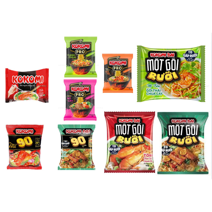 [Gói Lẻ] Mì KOKOMI 65g/ KOKOMI Đại 90g/ KOKOMI Gói Rưỡi/ KOKOMI Xào Các Vị....