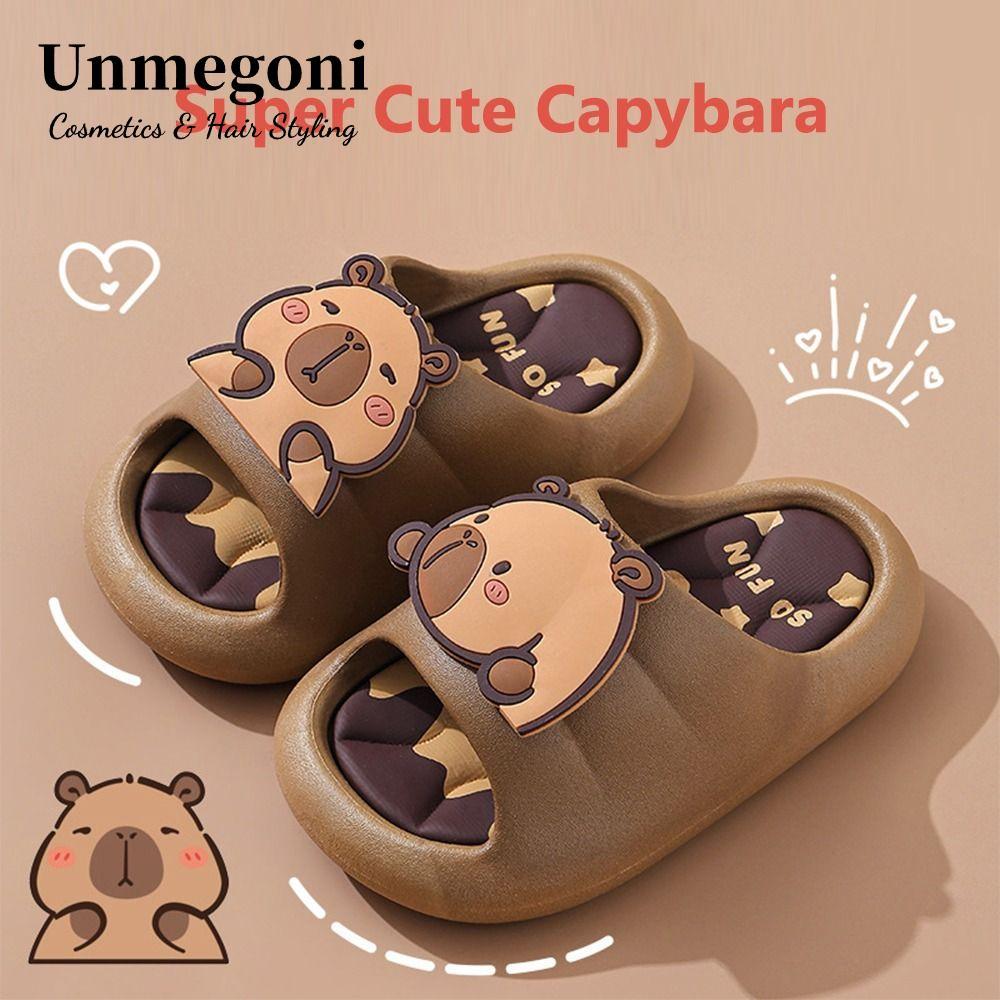Giày đi nhà UNMEGONI, Dép trẻ em chống trượt thoải mái, Dép trẻ em Capybara hoạt hình trong nhà & ngoài trời cho bé trai và bé gái
