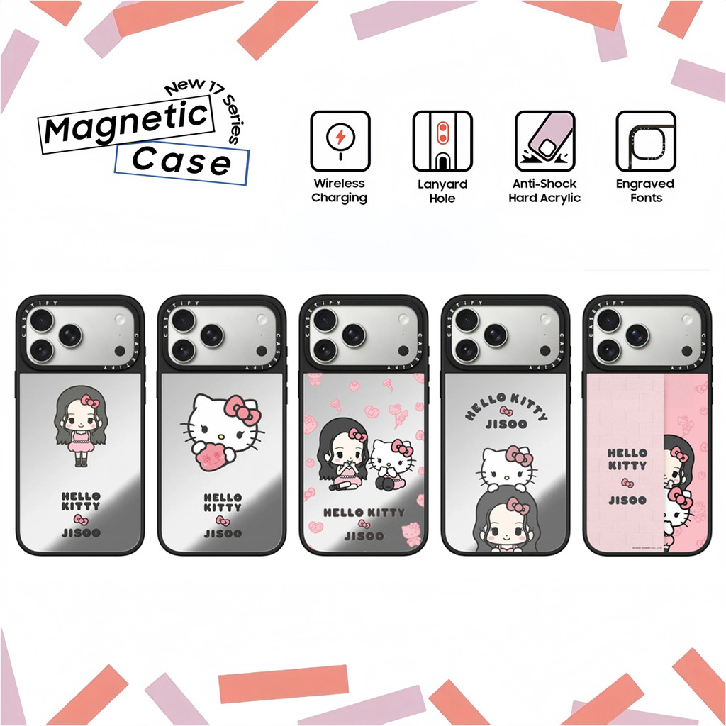 CASETi BP JISOO HELLO KITTY Vỏ gương Acrylic bằng nhựa cứng cho iPhone 17 16 Air 12 13 14 15 Plus Pr