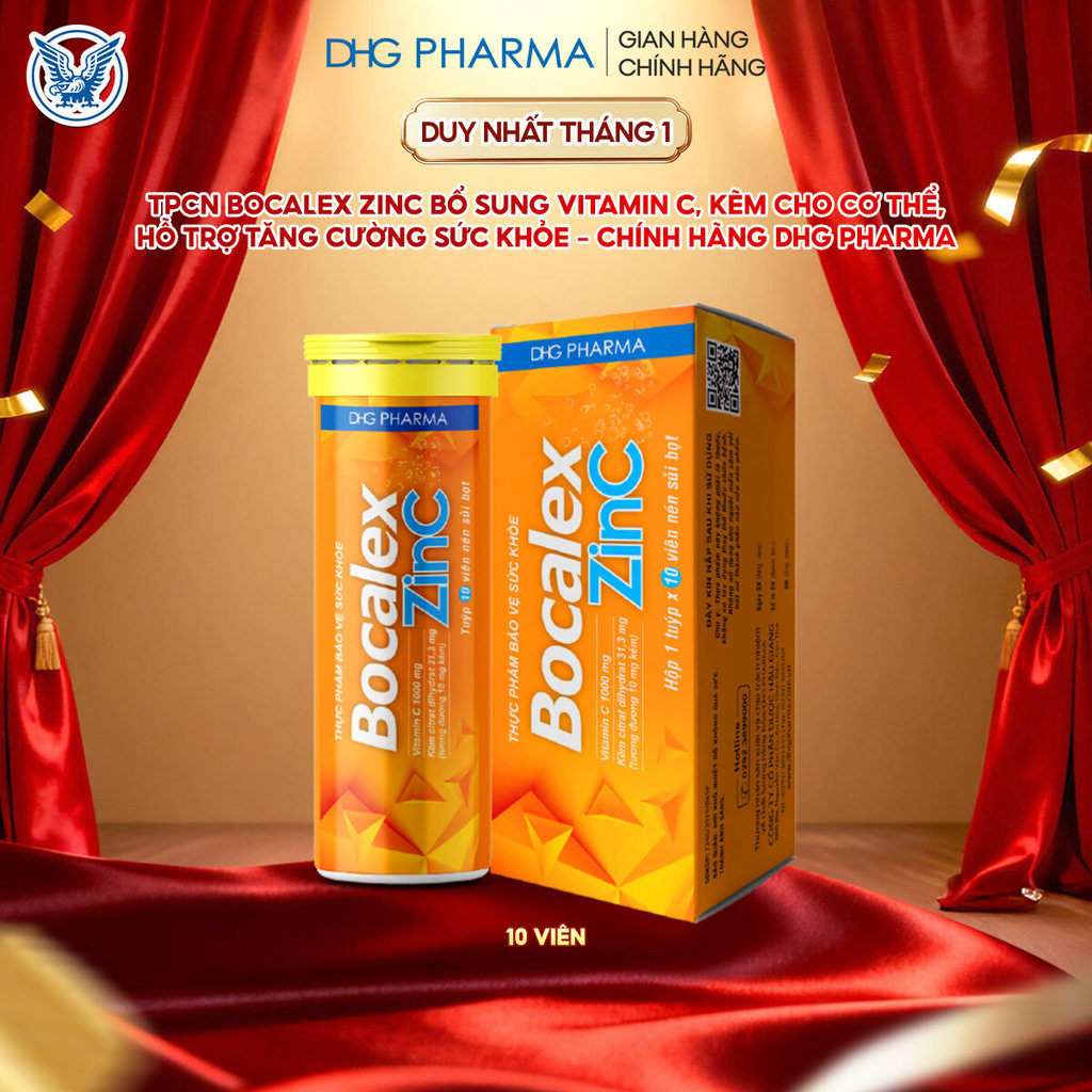 TPCN Bocalex ZinC bổ sung vitamin C, kẽm cho cơ thể, hỗ trợ tăng cường sức khỏe - Chính hãng DHG Pha
